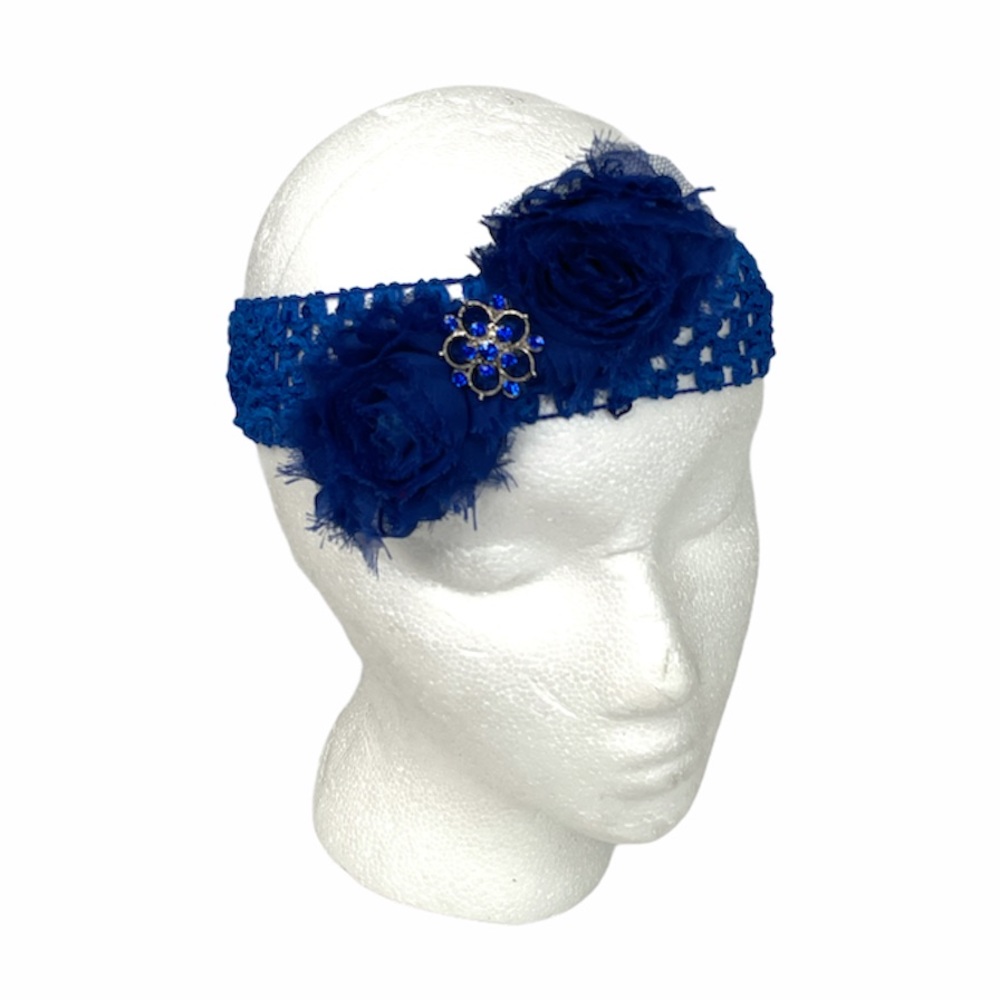 Flower Headwrap Blue Handmade
